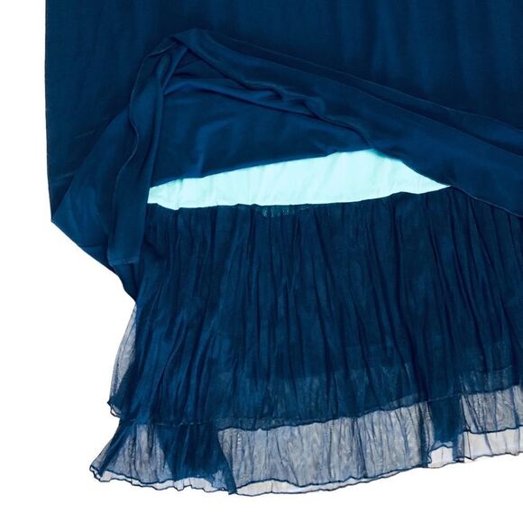 NEW La Mouette Plus Dress Blue Teal Laser Cut-Outs Tulle Layers 56(US: 30W) - Picture 7 of 16